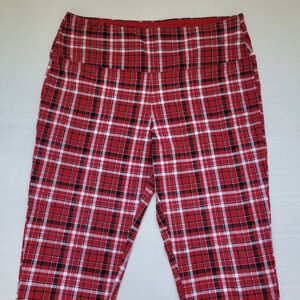 Intro. Love the Fit Women's Leggings Tummy Control, XL Red/White Christmas